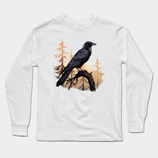 Raven Forest Long Sleeve T-Shirt by zooleisurelife